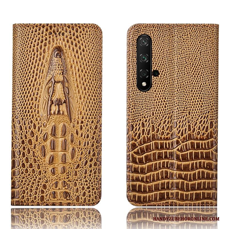 Huawei Nova 5t Hoes Hoesje Telefoon Krokodil Echt Leer Anti-fall Bescherming Folio