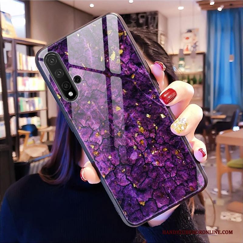 Huawei Nova 5t Hoesje Glas Purper Pas Hoes Persoonlijk Patroon Bescherming