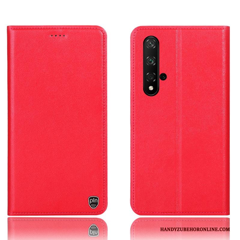 Huawei Nova 5t Leren Etui Hoesje Telefoon Anti-fall Folio Bescherming Geel All Inclusive