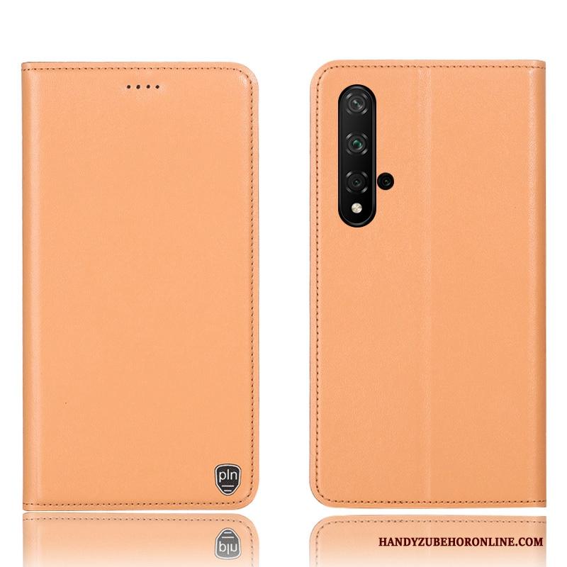 Huawei Nova 5t Leren Etui Hoesje Telefoon Anti-fall Folio Bescherming Geel All Inclusive