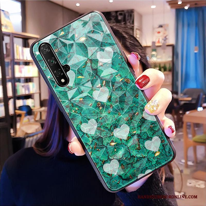 Huawei Nova 5t Mobiele Telefoon Ruit Net Red Zwart Hoes Patroon Hoesje Telefoon