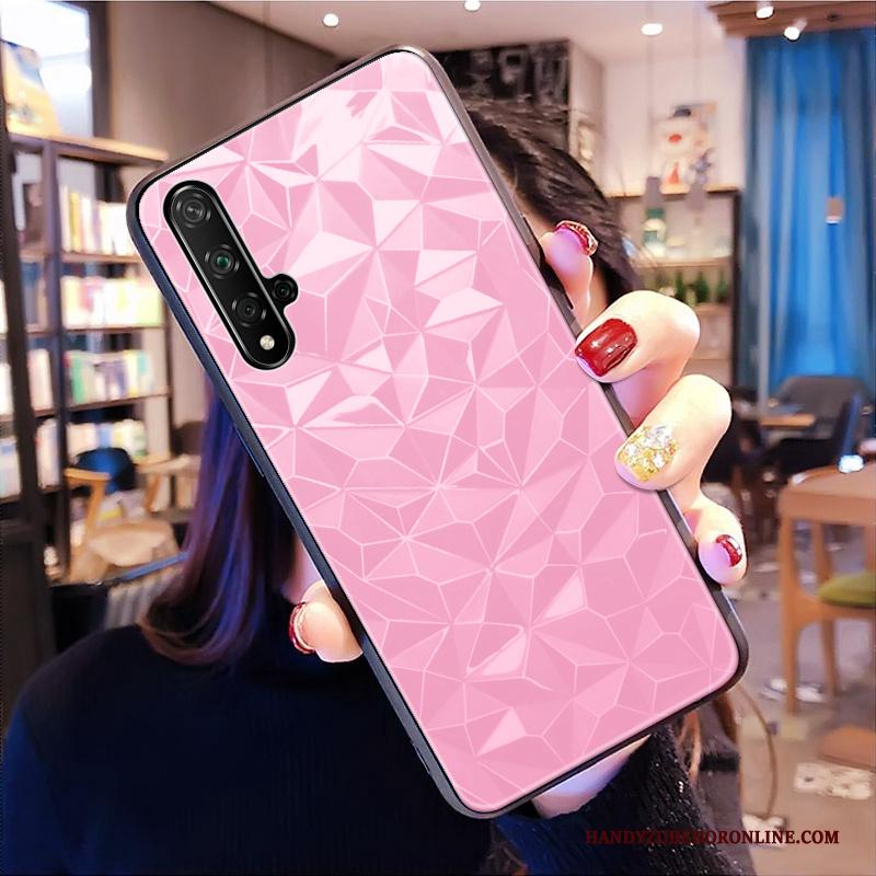 Huawei Nova 5t Mobiele Telefoon Ruit Net Red Zwart Hoes Patroon Hoesje Telefoon