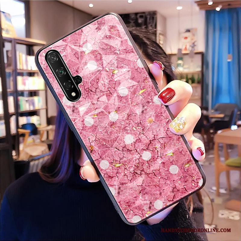 Huawei Nova 5t Mobiele Telefoon Ruit Net Red Zwart Hoes Patroon Hoesje Telefoon