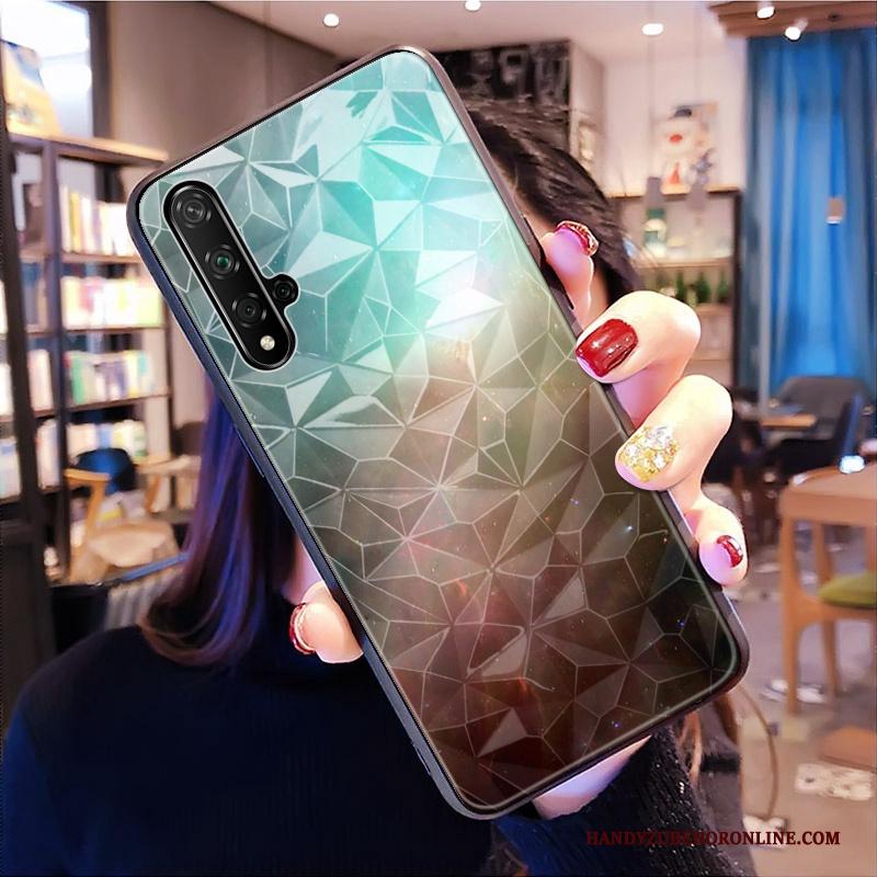 Huawei Nova 5t Mobiele Telefoon Ruit Net Red Zwart Hoes Patroon Hoesje Telefoon