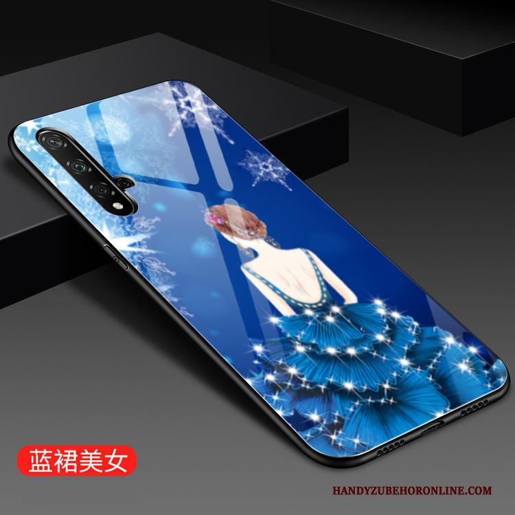 Huawei Nova 5t Mode Vers Glas Anti-fall Trend Hoesje Telefoon Blauw
