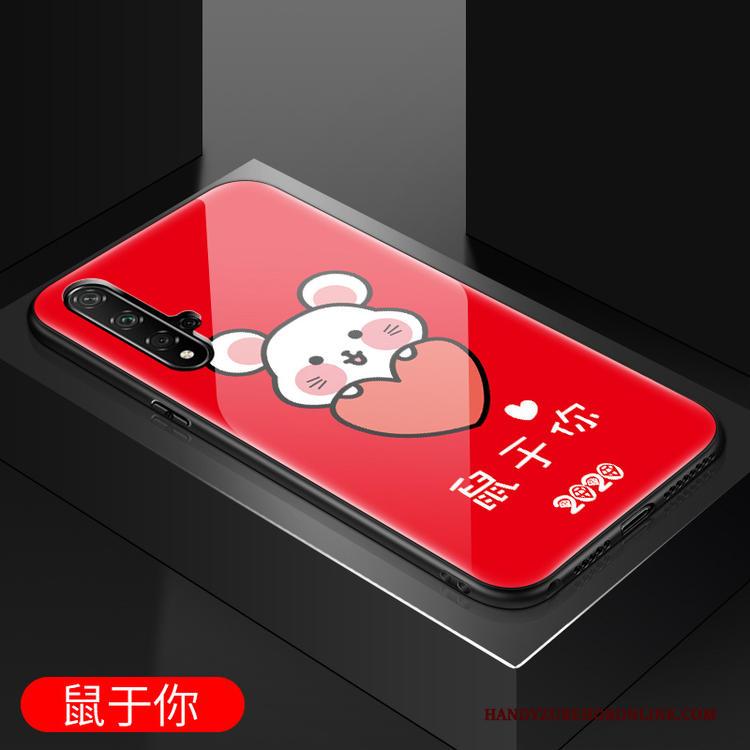 Huawei Nova 5t Rood Hoesje Telefoon Trend Bescherming Spotprent Rat Mooie