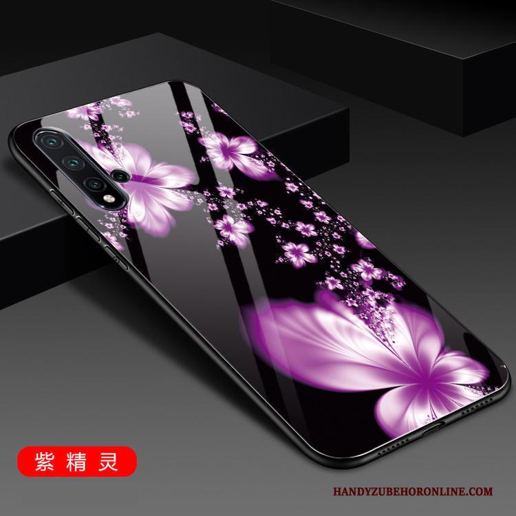 Huawei Nova 5t Siliconen Glas Trend All Inclusive Zwart Hoesje Telefoon Anti-fall