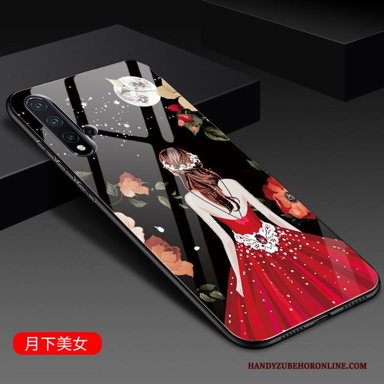 Huawei Nova 5t Siliconen Glas Trend All Inclusive Zwart Hoesje Telefoon Anti-fall