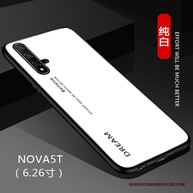 Huawei Nova 5t Zwart Verloop Hoesje Telefoon Anti-fall All Inclusive Effen Kleur Glas