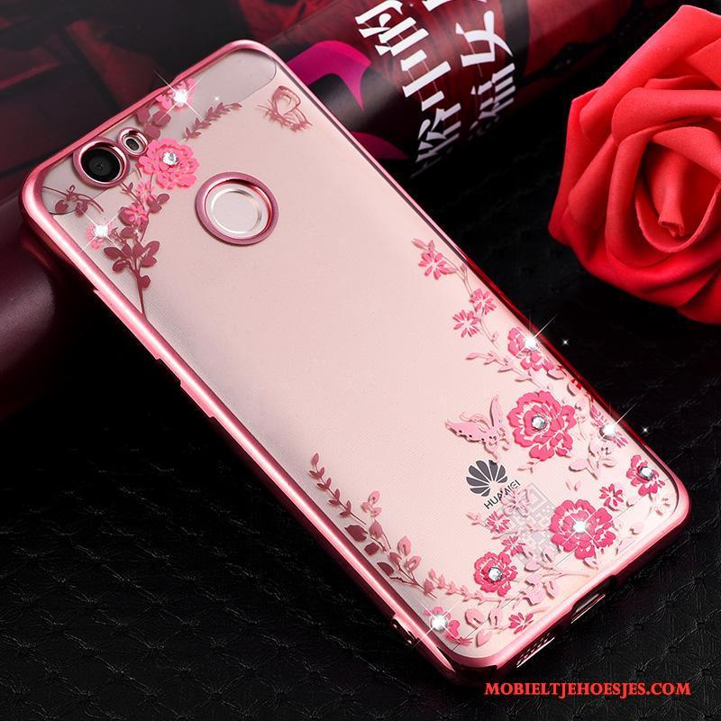 Huawei Nova All Inclusive Bescherming Roze Zacht Hanger Hoesje Telefoon Trend