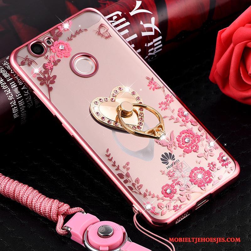 Huawei Nova All Inclusive Bescherming Roze Zacht Hanger Hoesje Telefoon Trend