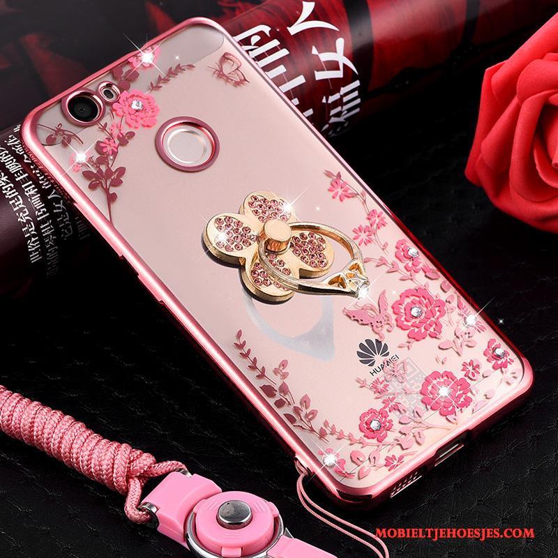 Huawei Nova All Inclusive Bescherming Roze Zacht Hanger Hoesje Telefoon Trend