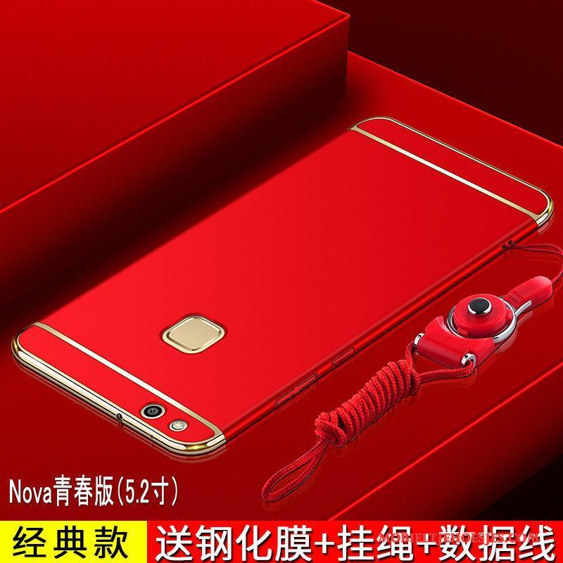 Huawei Nova Anti-fall Hoes Hoesje Telefoon Schrobben Jeugd Rood Bescherming