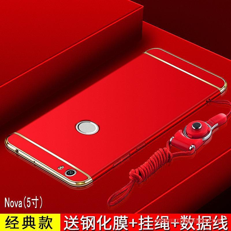 Huawei Nova Anti-fall Hoes Hoesje Telefoon Schrobben Jeugd Rood Bescherming