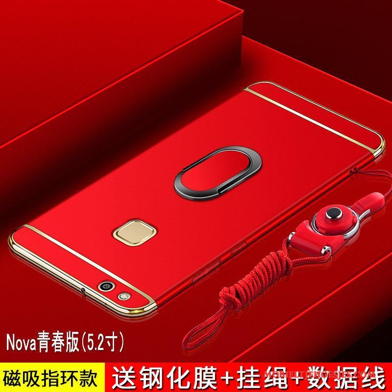 Huawei Nova Anti-fall Hoes Hoesje Telefoon Schrobben Jeugd Rood Bescherming