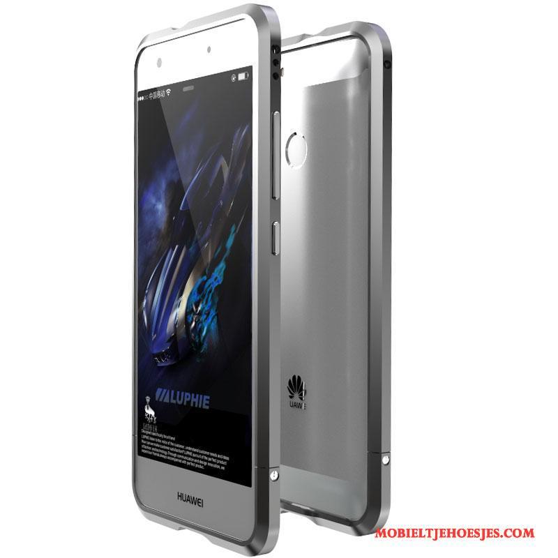 Huawei Nova Bescherming Anti-fall Hoesje Telefoon Metaal Omlijsting Mobiele Telefoon Roze