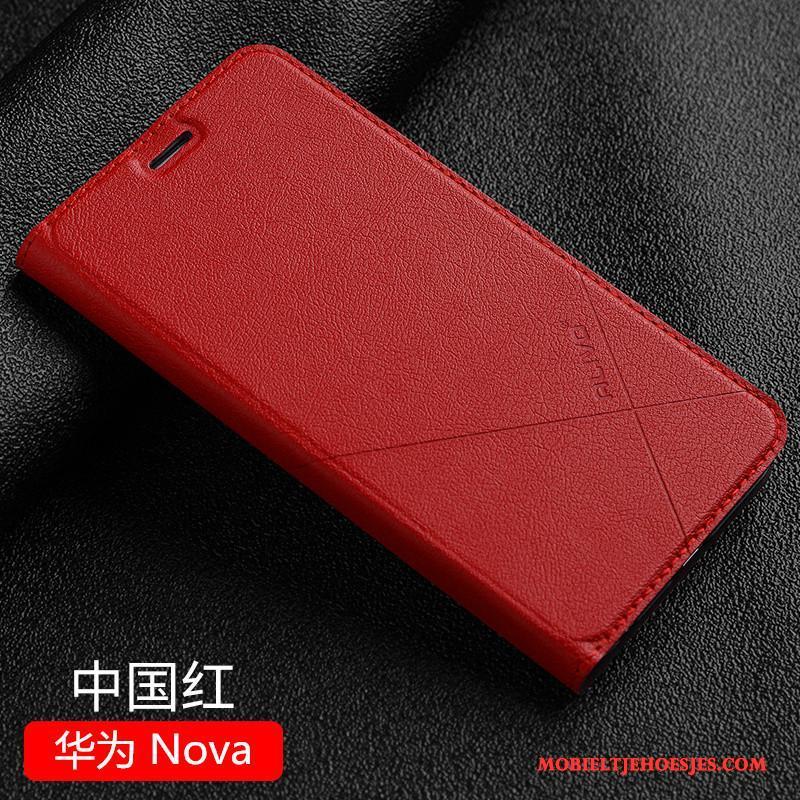 Huawei Nova Clamshell Hoesje Telefoon Jeugd Anti-fall Leren Etui Bescherming