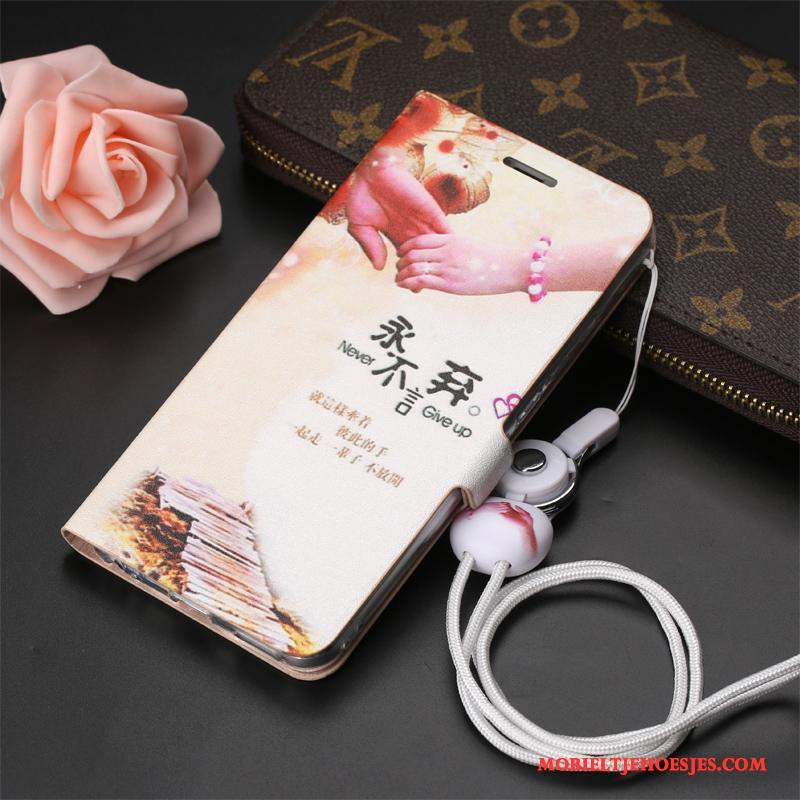 Huawei Nova Hoes Clamshell Anti-fall Siliconen Leren Etui Roze Hoesje Telefoon