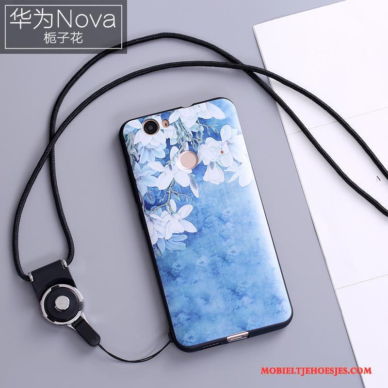 Huawei Nova Hoes Kleur Bescherming Hanger Anti-fall Hoesje Telefoon Siliconen