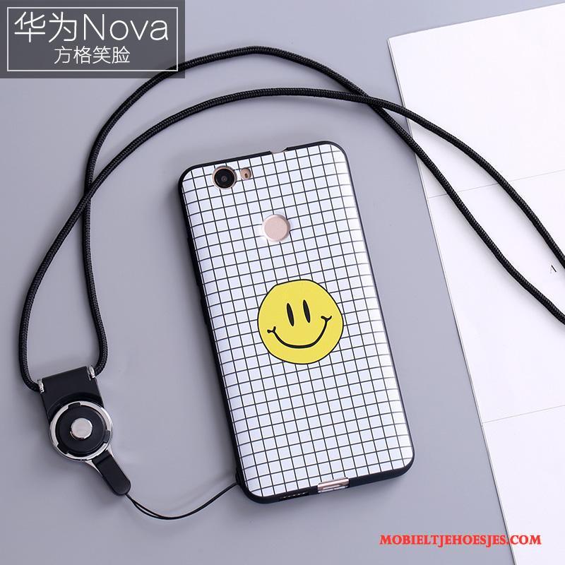 Huawei Nova Hoes Kleur Bescherming Hanger Anti-fall Hoesje Telefoon Siliconen