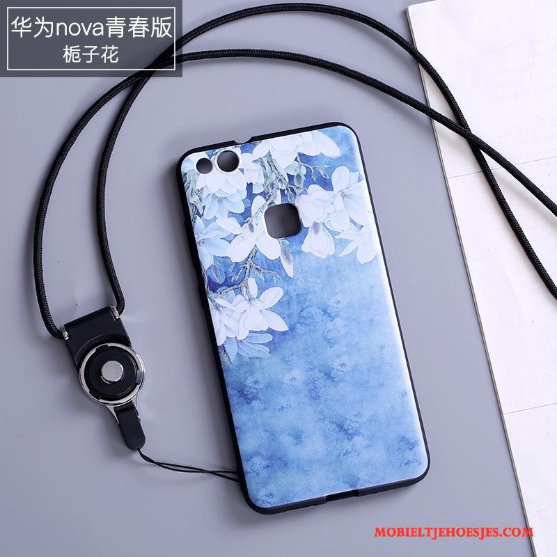 Huawei Nova Hoes Kleur Bescherming Hanger Anti-fall Hoesje Telefoon Siliconen