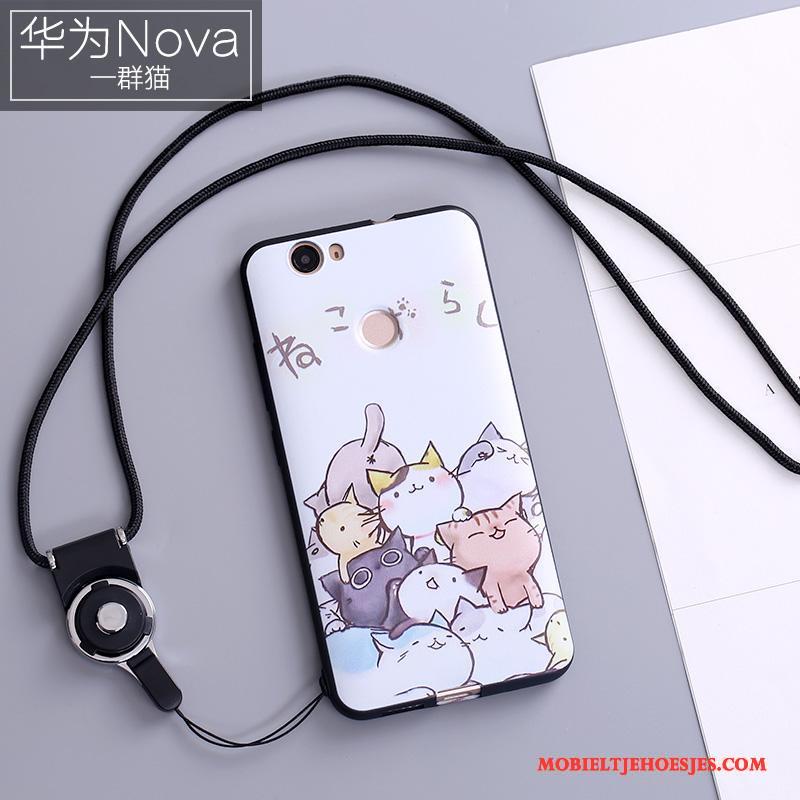 Huawei Nova Hoes Kleur Bescherming Hanger Anti-fall Hoesje Telefoon Siliconen