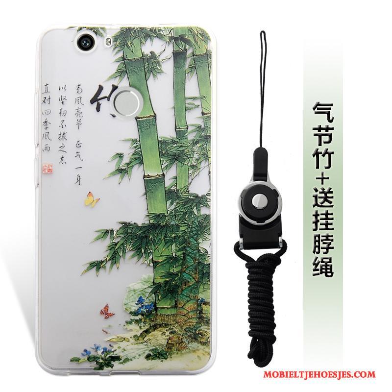 Huawei Nova Hoes Mobiele Telefoon Mini Hanger Groen Hoesje Reliëf