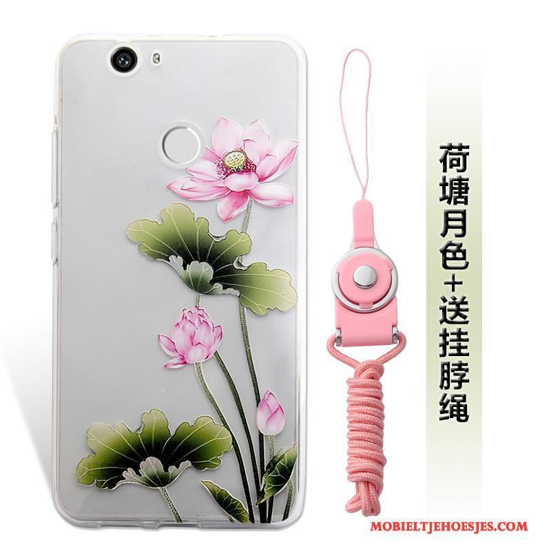 Huawei Nova Hoes Mobiele Telefoon Mini Hanger Groen Hoesje Reliëf