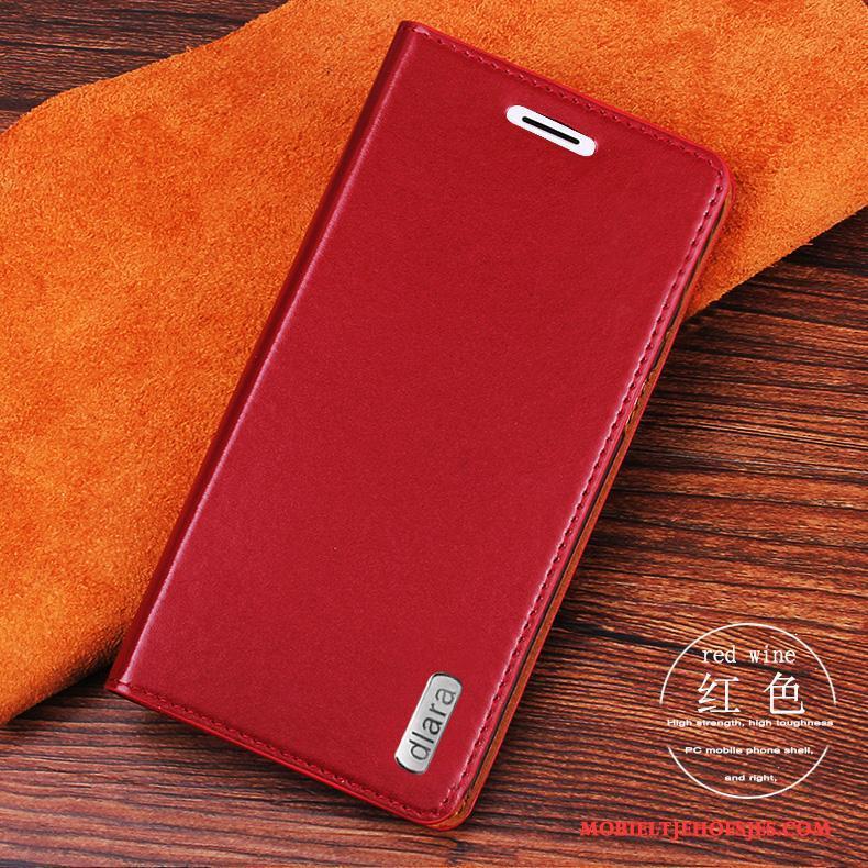 Huawei Nova Hoesje All Inclusive Mobiele Telefoon Folio Hoes Anti-fall Rood Leren Etui