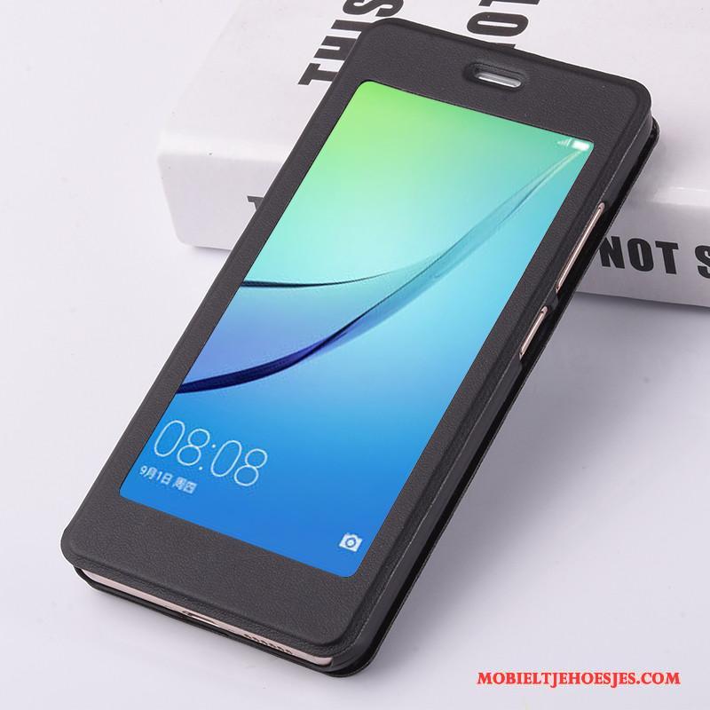 Huawei Nova Hoesje Telefoon Clamshell Leren Etui Anti-fall Bescherming Mobiele Telefoon Goud