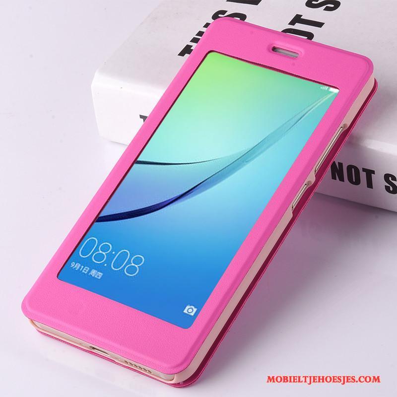 Huawei Nova Hoesje Telefoon Clamshell Leren Etui Anti-fall Bescherming Mobiele Telefoon Goud