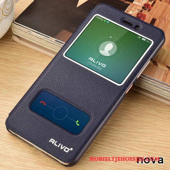 Huawei Nova Hoesje Telefoon Leren Etui Clamshell Roze Jeugd Bescherming