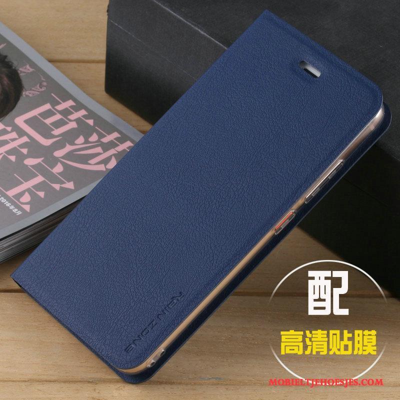 Huawei Nova Hoesje Telefoon Siliconen Folio Leren Etui Bescherming Goud Anti-fall
