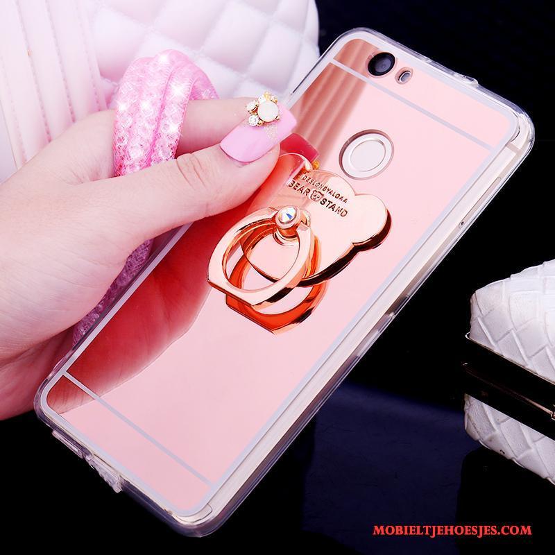 Huawei Nova Hoesje Trend Pompom Hoes Siliconen Hanger Bescherming Goud