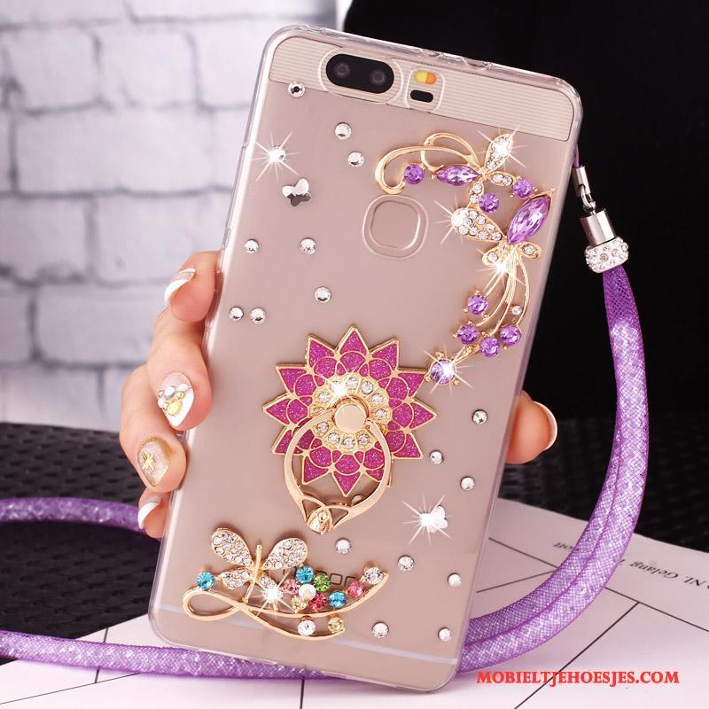 Huawei Nova Mobiele Telefoon Hanger Hoesje Telefoon Met Strass Goud Bescherming