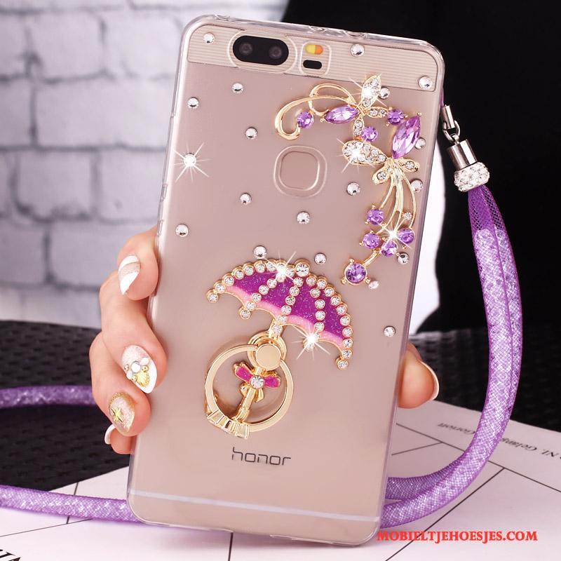 Huawei Nova Mobiele Telefoon Hanger Hoesje Telefoon Met Strass Goud Bescherming