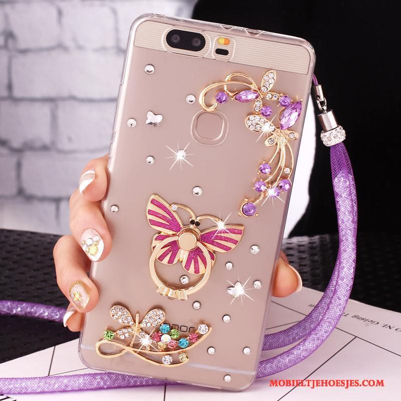 Huawei Nova Mobiele Telefoon Hanger Hoesje Telefoon Met Strass Goud Bescherming