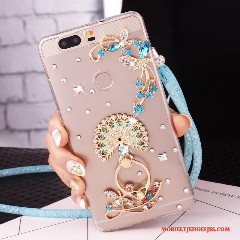 Huawei Nova Mobiele Telefoon Hanger Hoesje Telefoon Met Strass Goud Bescherming