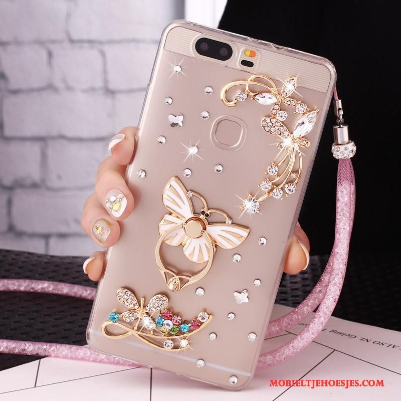 Huawei Nova Mobiele Telefoon Hanger Hoesje Telefoon Met Strass Goud Bescherming