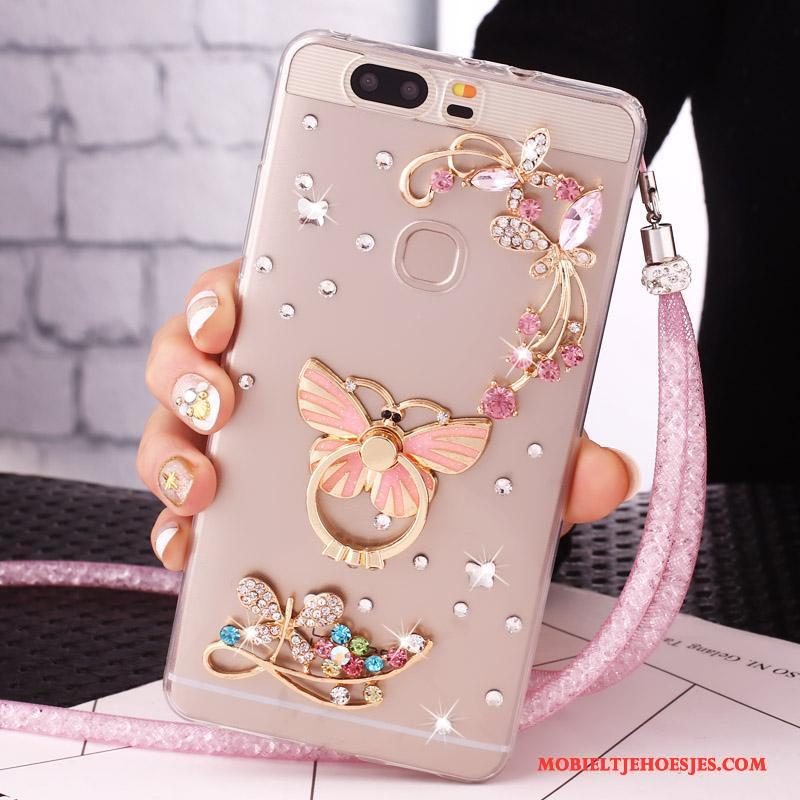 Huawei Nova Mobiele Telefoon Hanger Hoesje Telefoon Met Strass Goud Bescherming