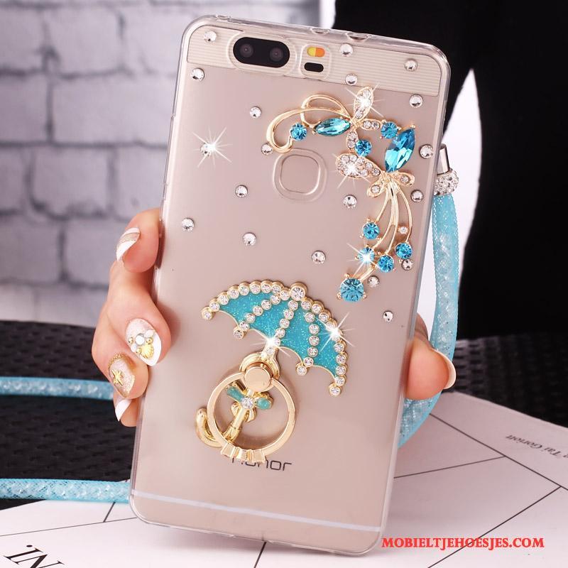 Huawei Nova Mobiele Telefoon Hanger Hoesje Telefoon Met Strass Goud Bescherming