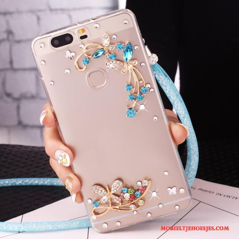 Huawei Nova Mobiele Telefoon Hanger Hoesje Telefoon Met Strass Goud Bescherming