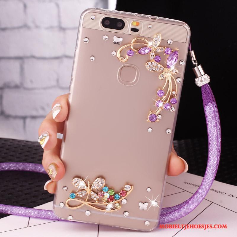 Huawei Nova Mobiele Telefoon Hanger Hoesje Telefoon Met Strass Goud Bescherming