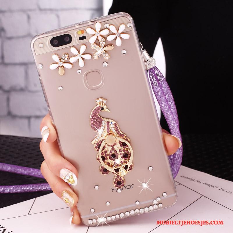 Huawei Nova Mobiele Telefoon Hanger Hoesje Telefoon Met Strass Goud Bescherming