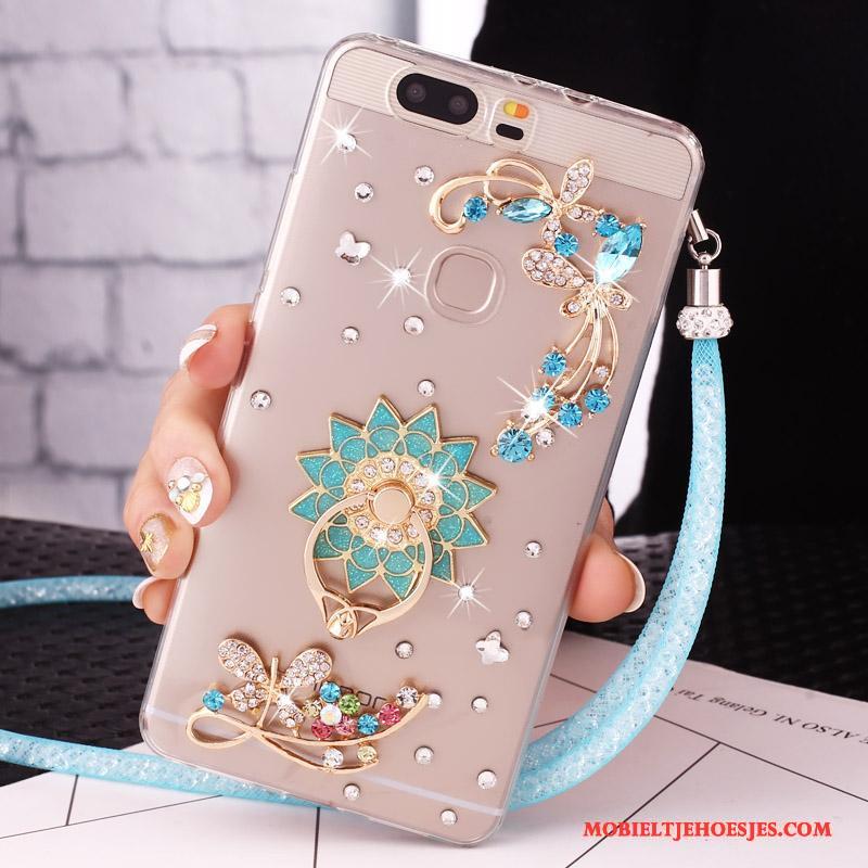 Huawei Nova Mobiele Telefoon Hanger Hoesje Telefoon Met Strass Goud Bescherming