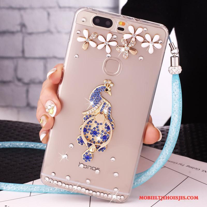 Huawei Nova Mobiele Telefoon Hanger Hoesje Telefoon Met Strass Goud Bescherming