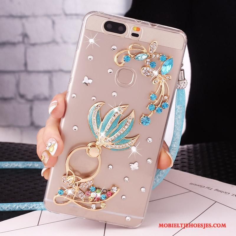 Huawei Nova Mobiele Telefoon Hanger Hoesje Telefoon Met Strass Goud Bescherming