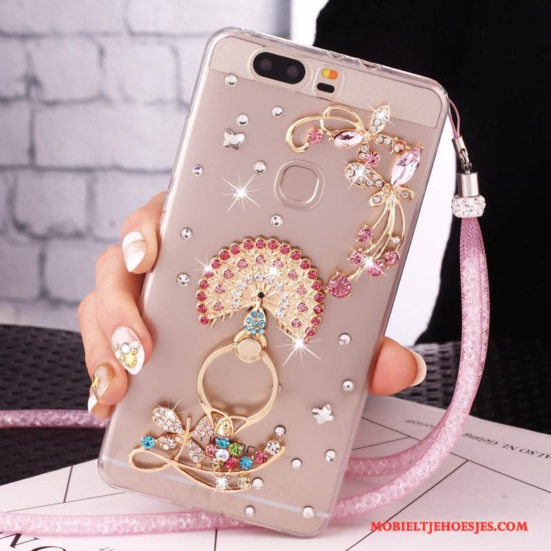 Huawei Nova Mobiele Telefoon Hanger Hoesje Telefoon Met Strass Goud Bescherming