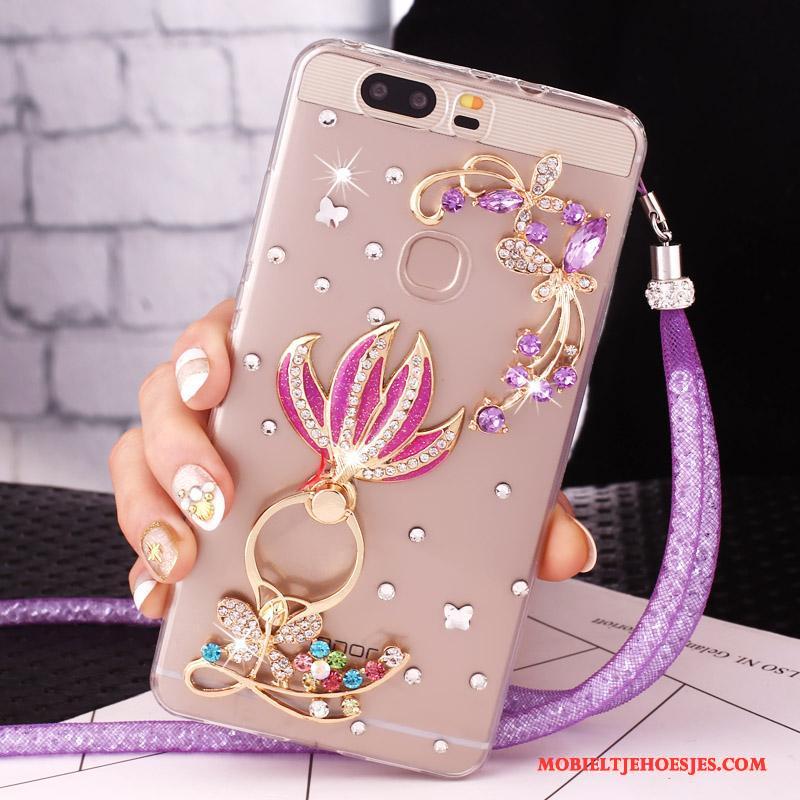 Huawei Nova Mobiele Telefoon Hanger Hoesje Telefoon Met Strass Goud Bescherming