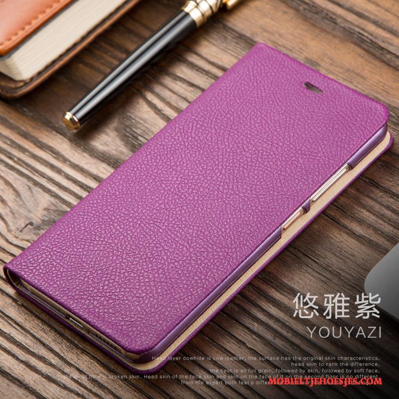 Huawei Nova Purper Folio Hoesje Telefoon Anti-fall Mobiele Telefoon Echt Leer All Inclusive